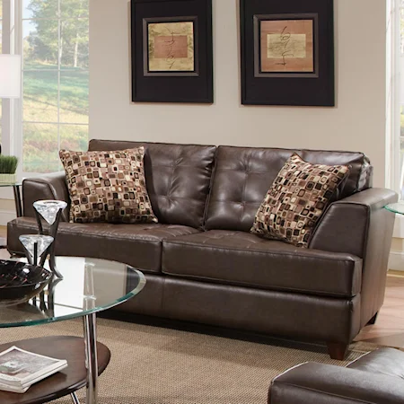 Contemporary Loveseat with Tapered Feet